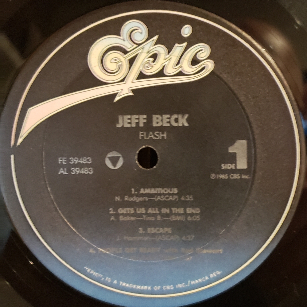 Jeff Beck "flash" vintage vinyl 1985 VG! - Picture 3 of 3